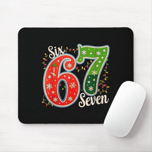 Number 67 Funny Six Seven 6 7 Meme Christmas Light Mousepad (Mit Mouse)