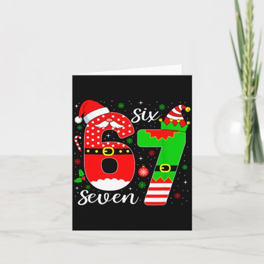Number 67 Matching Six Seven 6 7 Meme 6-7 Christma Karte (Vorderseite)