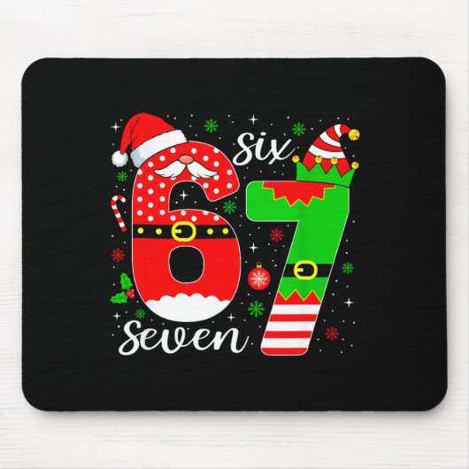 Number 67 Matching Six Seven 6 7 Meme 6-7 Christma Mousepad (Vorne)