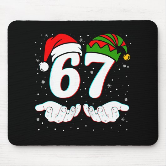 Number 67 Matching Six Seven 6 7 Meme 6-7 Christma Mousepad (Vorne)
