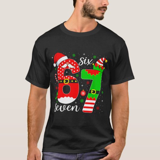 Number 67 Matching Six Seven 6 7 Meme 6-7 Christma T-Shirt (Vorderseite)