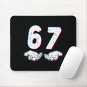 Number 67 Matching Six Seven 6 7 Meme 6-7 Hallowee Mousepad (Mit Mouse)