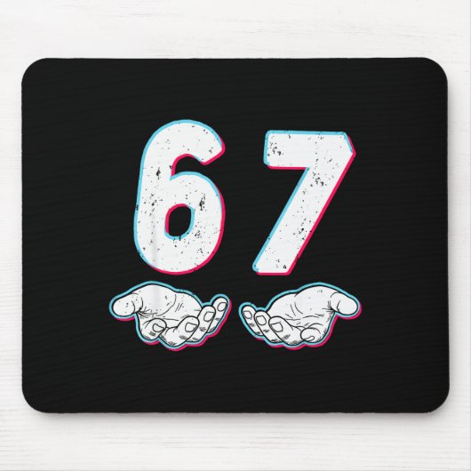 Number 67 Matching Six Seven 6 7 Meme 6-7 Hallowee Mousepad (Vorne)