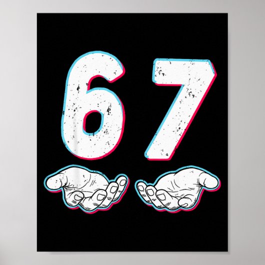 Number 67 Matching Six Seven 6 7 Meme 6-7 Hallowee Poster (Vorne)