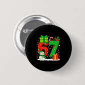 Number 67 Meme Matching Christmas Couple 67 Six Se Button (Vorne & Hinten)