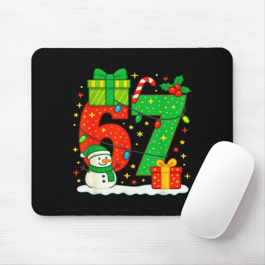 Number 67 Meme Matching Christmas Couple 67 Six Se Mousepad (Mit Mouse)