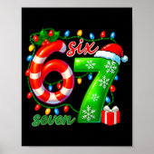 Number 67 Meme Retro Santa 6 7 Holiday Six Seven C Poster (Vorne)