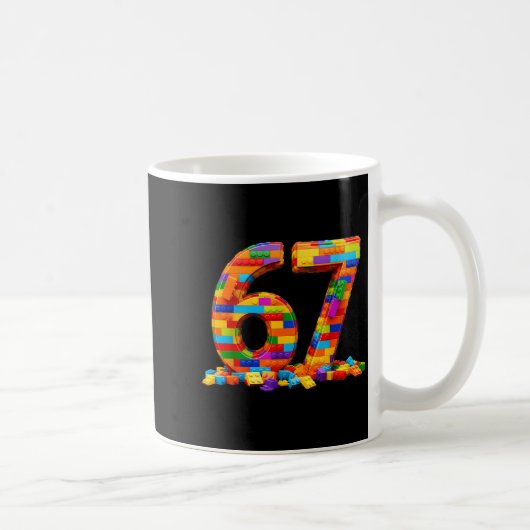 Number 67 Meme Six Seven 6 7 Building Blocks Gen A Kaffeetasse (Rechts)