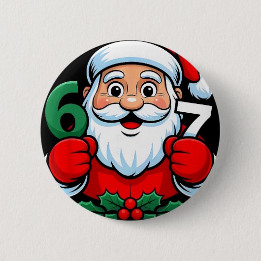 Number 67 Meme Six Seven For Men Women Kids Funny Button (Vorderseite)