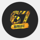 Number 67 Numbered Uniform Srts Jersey Team 67th B Runder Aufkleber (Vorderseite)