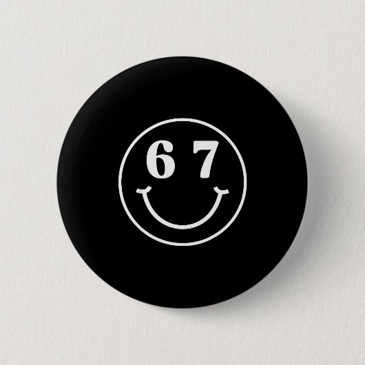 Number 67 Player Or 67th Birthday Six Seven Funny Button (Vorderseite)