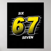 Number 67 Six And Seven P Art Comic Style Yellow M Poster (Vorne)
