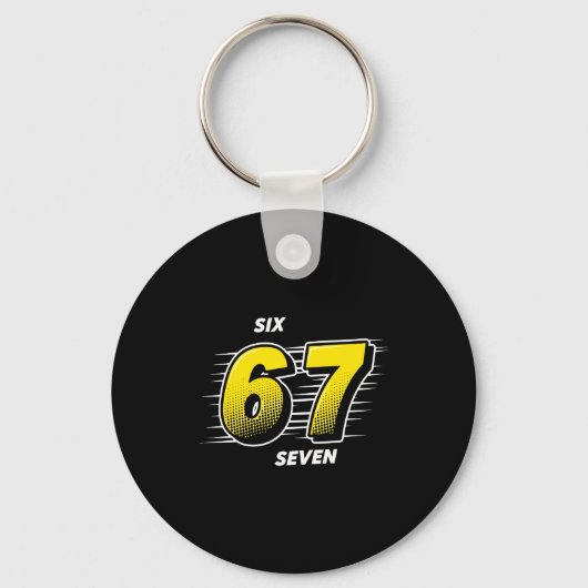 Number 67 Six And Seven P Art Comic Style Yellow M Schlüsselanhänger (Vorderseite)