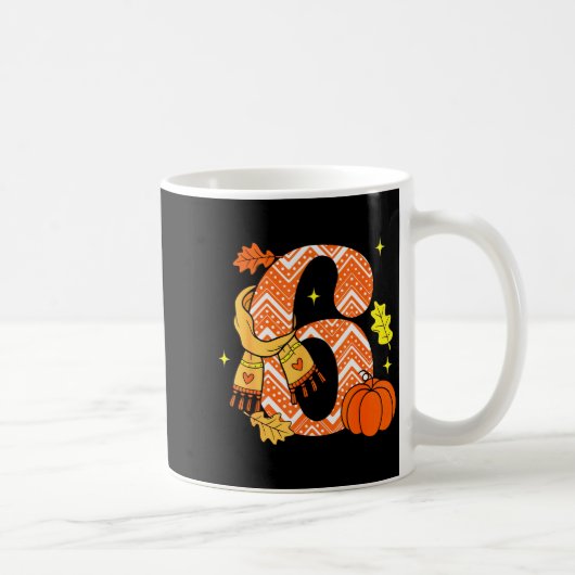 Number 6 67 Fall Autumn Pumpkin Meme Funny Six Sev Kaffeetasse (Rechts)