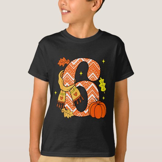 Number 6 67 Fall Autumn Pumpkin Meme Funny Six Sev T-Shirt (Vorderseite)