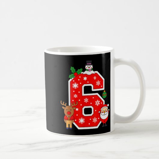Number 6 67 Meme Couple Pajamas Christmas Matching Kaffeetasse (Rechts)