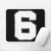 Number 6 6th Birthday Boy Kids Six Year Old Happy Mousepad (Mit Mouse)