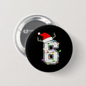 Number 6 6th Birthday Boy Six Christmas Happy Birt Button (Vorne & Hinten)