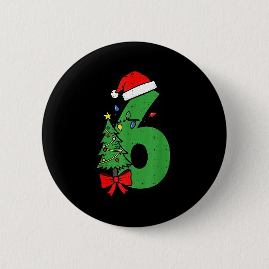 Number 6 Christmas 6 7 Matching 67 Meme Men Women  Button (Vorderseite)