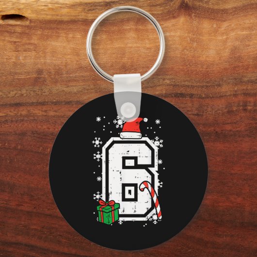 Number 6 Christmas 6 7 Xmas Matching 67 Meme Men W Schlüsselanhänger (Vorderseite)
