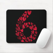 Number 6 - Cute Six Seven Hearts Matching 67 Valen Mousepad (Mit Mouse)