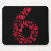 Number 6 - Cute Six Seven Hearts Matching 67 Valen Mousepad (Vorne)