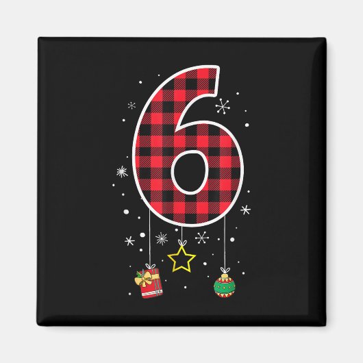Number 6 Funny Meme Saying 6 7 Six Seven Christmas Magnet (Vorne)