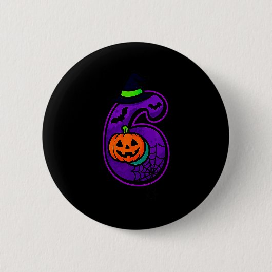 Number 6 Funny Meme Saying 6 7 Six Seven Halloween Button (Vorderseite)