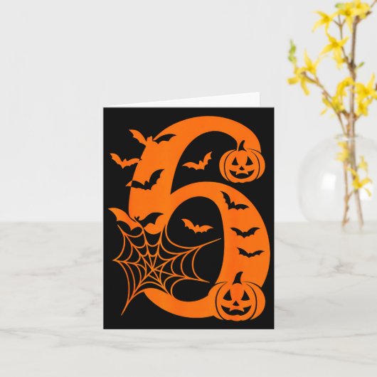 Number 6 Funny Meme Saying 6 7 Six Seven Halloween Karte (Gelbe Blume)