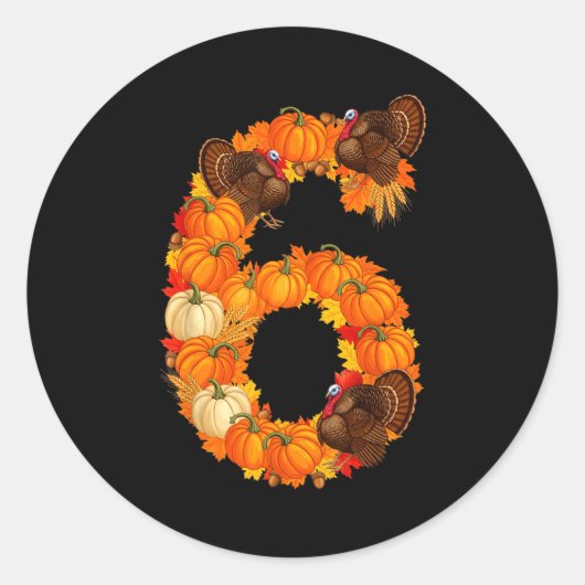 Number 6 Funny Saying 6 7 Six Seven Meme Couple Th Runder Aufkleber (Vorderseite)