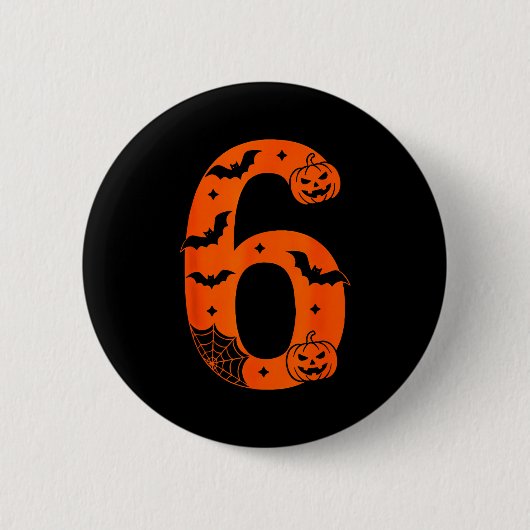 Number 6 Funny Six Seven Meme Halloween  Button (Vorderseite)