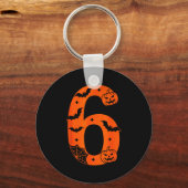 Number 6 Funny Six Seven Meme Halloween Schlüsselanhänger (Vorderseite)