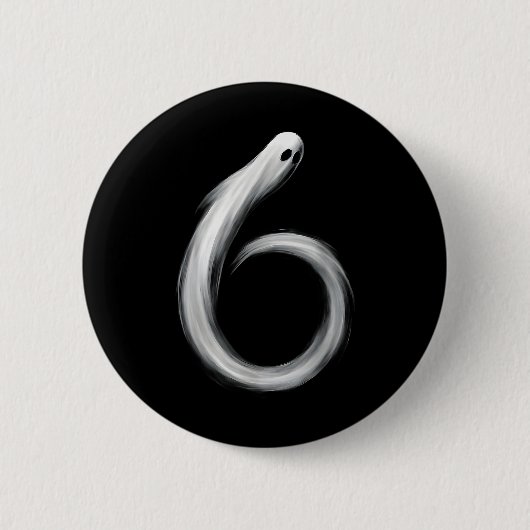 Number 6 Ghost Funny Six Seven 67 Halloween Meme  Button (Vorderseite)