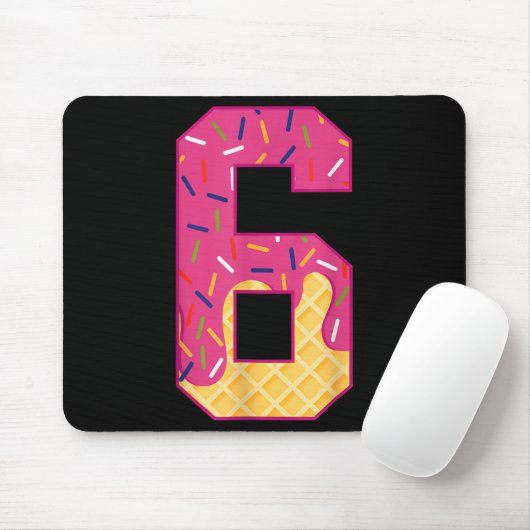 Number 6 Ice Cream Drip 67 Meme Couple Halloween C Mousepad (Mit Mouse)