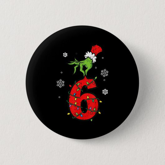 Number 6 Matching 67 Meme 6 7 Christmas Boys Youth Button (Vorderseite)