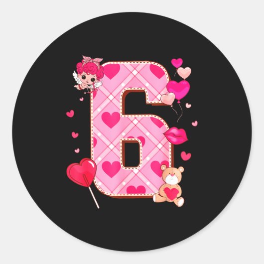 Number 6 Matching 67 Meme 6 7 Couple Matching Vale Runder Aufkleber (Vorderseite)