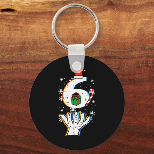 Number 6 Matching 67 Meme Christmas 6 7 Xmas Men W Schlüsselanhänger (Vorderseite)