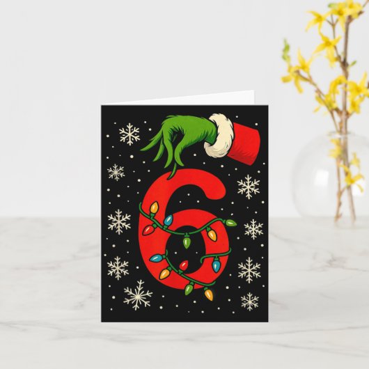 Number 6 Matching Six Seven Meme Christmas Boys Yo Karte (Gelbe Blume)