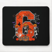 Number 6 Six Seven Meme 6 7 Halloween Dancing Skel Mousepad (Vorne)