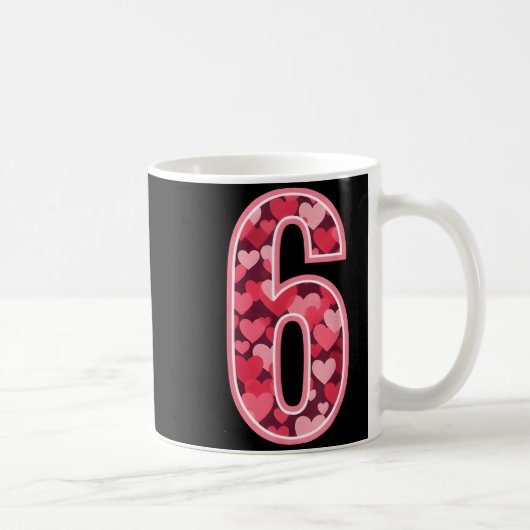 Number 6 Tee Six Seven 6 7 67 Valentines Matching Kaffeetasse (Rechts)