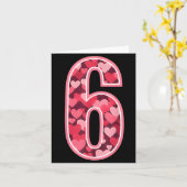 Number 6 Tee Six Seven 6 7 67 Valentines Matching  Karte (Gelbe Blume)