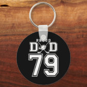 Number 79 Custom Proud Hockey Dad Personalized For Schlüsselanhänger (Vorderseite)