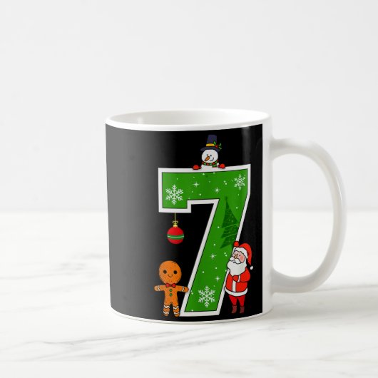 Number 7 67 Meme Couple Pajamas Christmas Matching Kaffeetasse (Rechts)