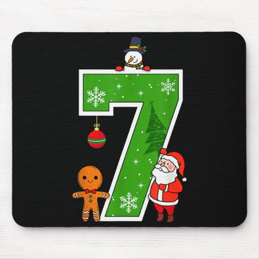 Number 7 67 Meme Couple Pajamas Christmas Matching Mousepad (Vorne)
