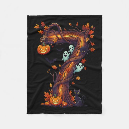 Number 7 67 Meme Halloween Pumpkin Costume Matchin Fleecedecke (Vorderseite)
