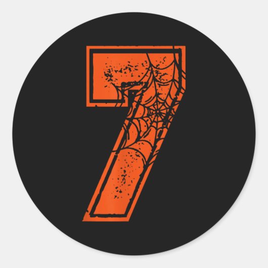 Number 7 67 Meme Halloween Pumpkin Costume Matchin Runder Aufkleber