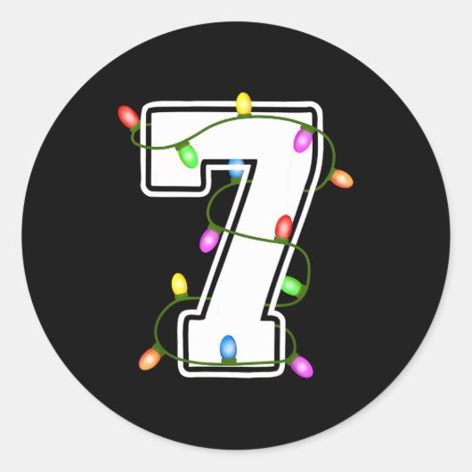 Number 7 7th Birthday Boy Christmas Happy Birthday Runder Aufkleber (Vorderseite)