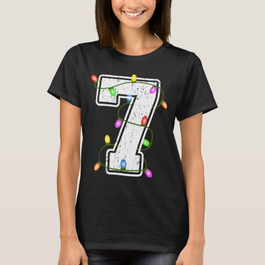 Number 7 7th Birthday Boy Christmas Happy Birthday T-Shirt (Vorderseite)