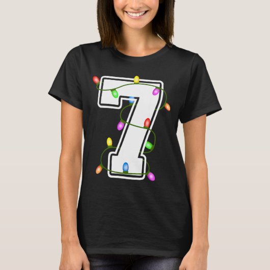 Number 7 7th Birthday Boy Christmas Happy Birthday T-Shirt (Vorderseite)