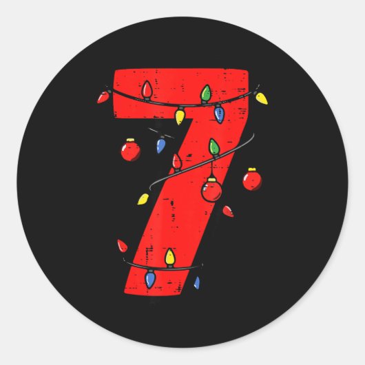 Number 7 Christmas 6 7 Matching 67 Meme Men Women Runder Aufkleber (Vorderseite)